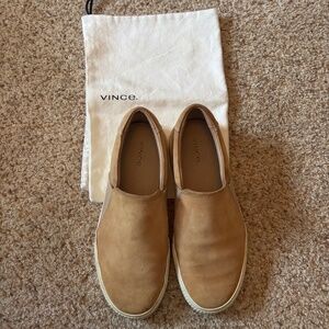 Vince women’s nubuck suede sneaker, rosy pink, size 6.5